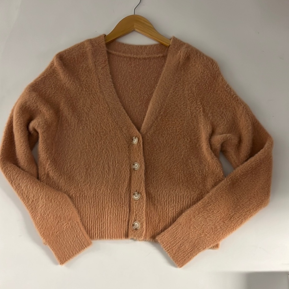 Cozy nude tone cardigan